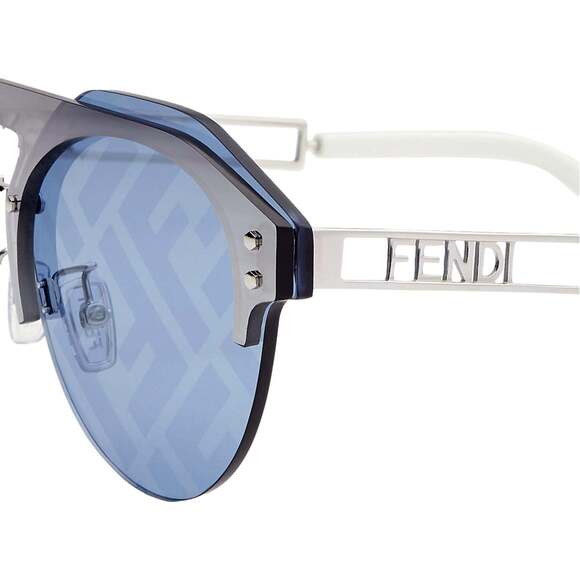 Fendi Technicolour Blue FF Print Lenses Palladium Pilot Frame